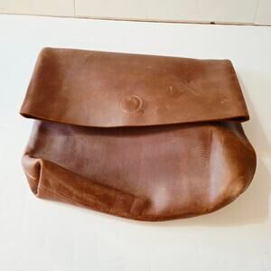 Able Leather Fold Over Bag/Purse with Magnetic Closure Brown